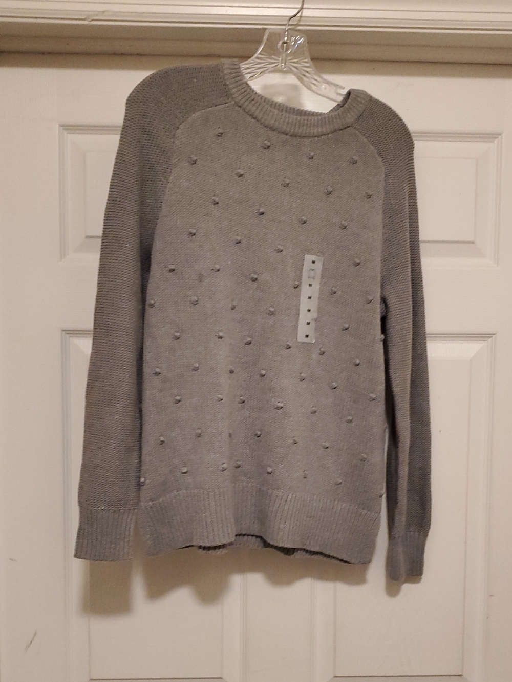Old Navy Gray Bobble-Knit Crewneck Sweater
